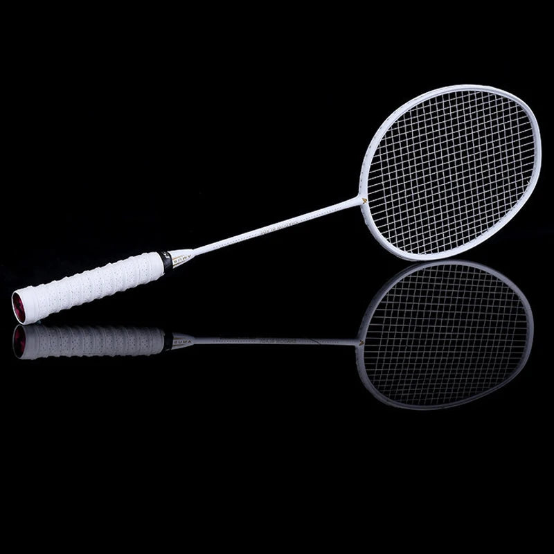New Graphite Single Badminton Racquet Professional Carbon Fiber Badminton Racket with Carrying Bag