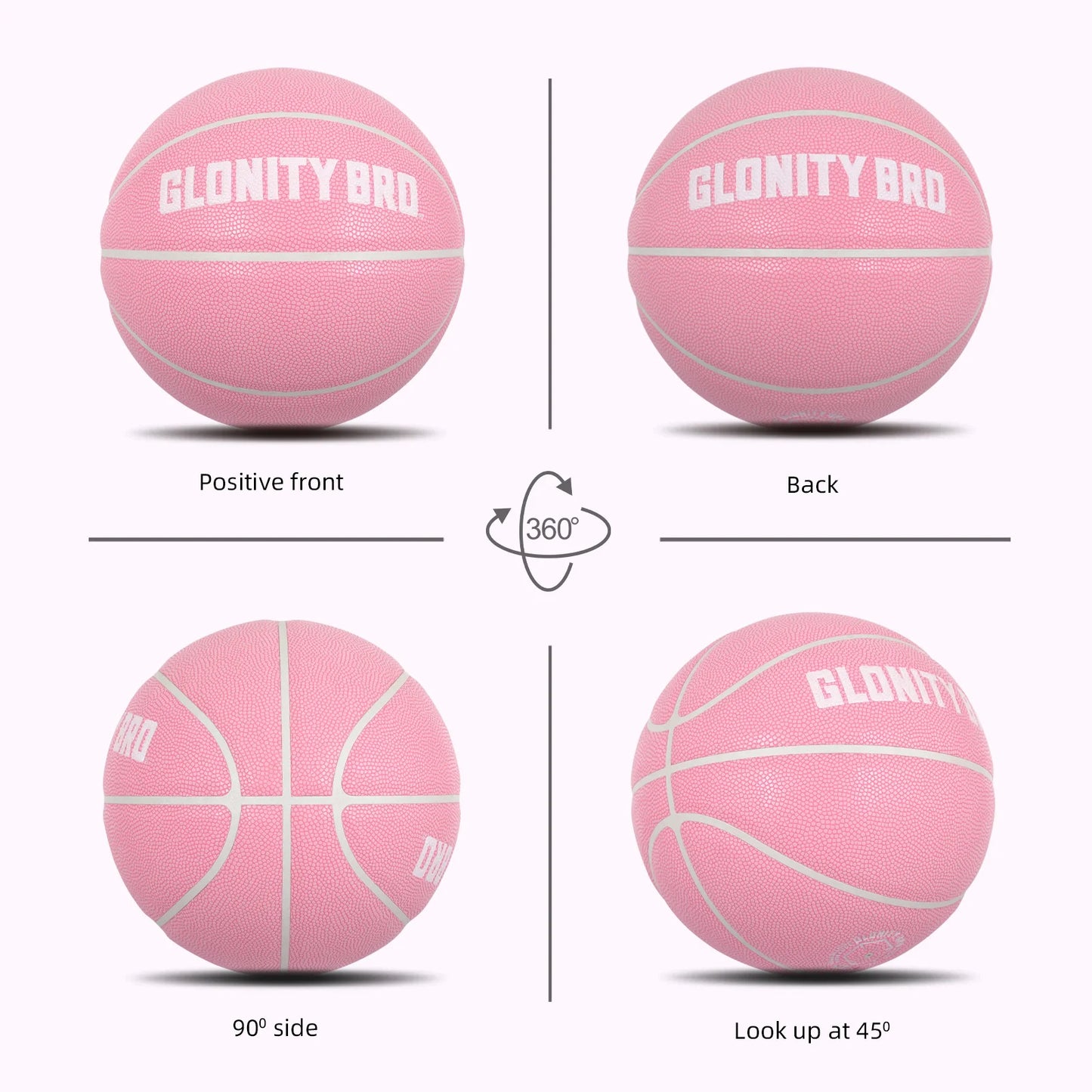PU Composite Basketball Size 5,6,7 Pink-Official Competition Basketball Indoor Outdoor Men's Women's Training Standard Ball