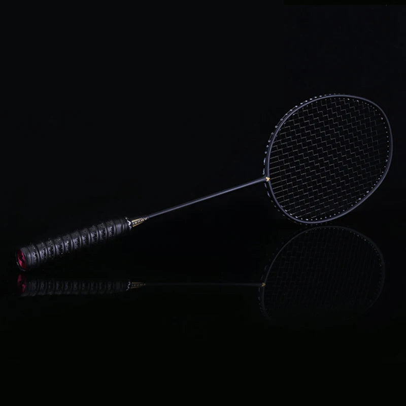New Graphite Single Badminton Racquet Professional Carbon Fiber Badminton Racket with Carrying Bag