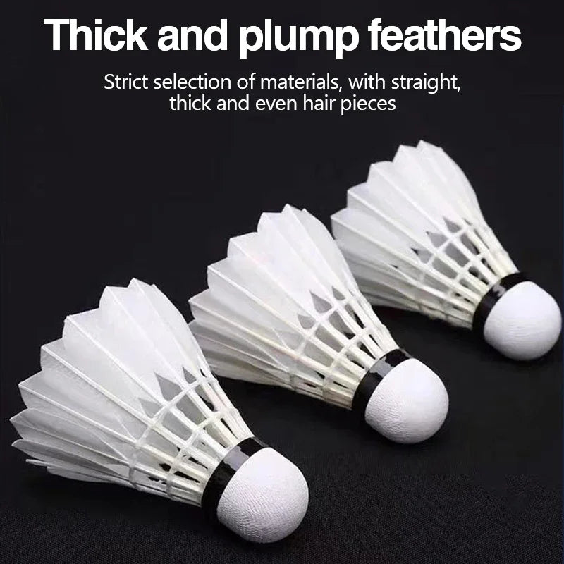 1/3pcs White Goose Feather Badminton Shuttlecocks Durable Stable Flight Ideal for Outdoor Training