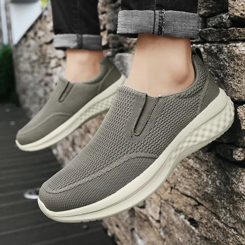 Running Sneakers Men's Tennis Low Top Sneakers Slip on Fashion Hiking Shoes One Step Flat Shoes Designe