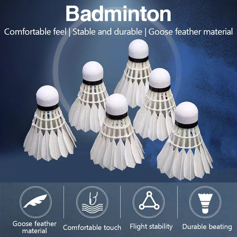 1/3pcs White Goose Feather Badminton Shuttlecocks Durable Stable Flight Ideal for Outdoor Training