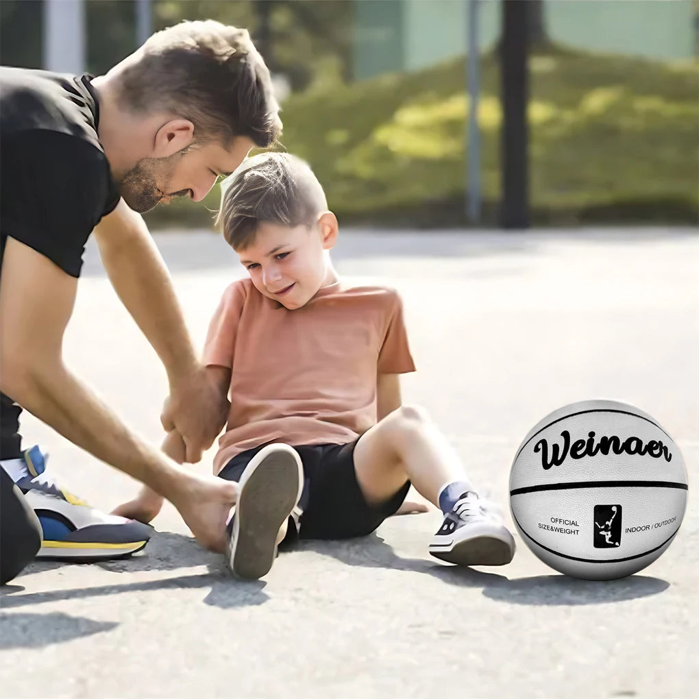 White Basketball Ball For Players Of All Levels Enhanced Visibility Luminous Basketballs Wear Resistant Soft leather