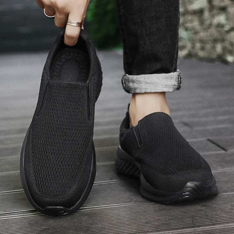 Running Sneakers Men's Tennis Low Top Sneakers Slip on Fashion Hiking Shoes One Step Flat Shoes Designe