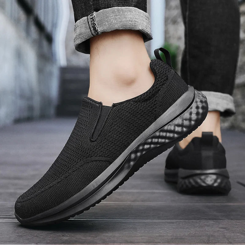 Running Sneakers Men's Tennis Low Top Sneakers Slip on Fashion Hiking Shoes One Step Flat Shoes Designe