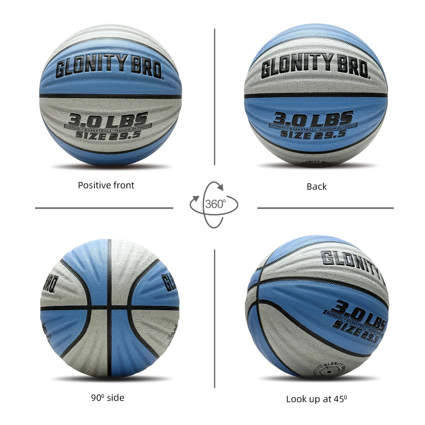 Heavy Training Basketball In&outdoor 28.5"/29.5" 2.2LBS/3LBS Non-slip Weighted Basketball For Dribbling Passing