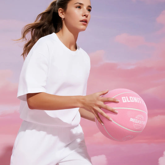 PU Composite Basketball Size 5,6,7 Pink-Official Competition Basketball Indoor Outdoor Men's Women's Training Standard Ball