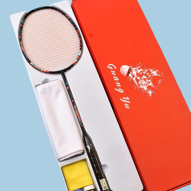Badminton Carbon Racket, Single Racquet, Offensive Defensive, Middle Rod, Durable Training, Durable Training