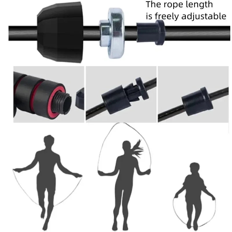 The New Jump Rope Steel Wire Skipping Exercise Adjustable Jumping Fitness Workout Training Home Sport