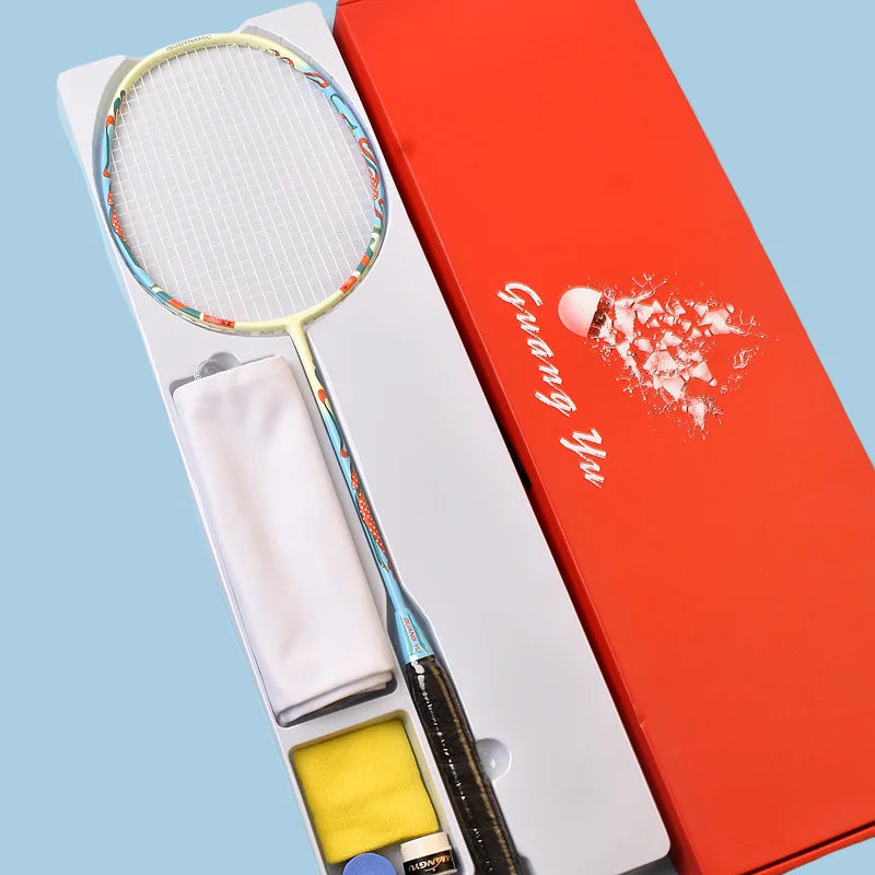 Badminton Carbon Racket, Single Racquet, Offensive Defensive, Middle Rod, Durable Training, Durable Training