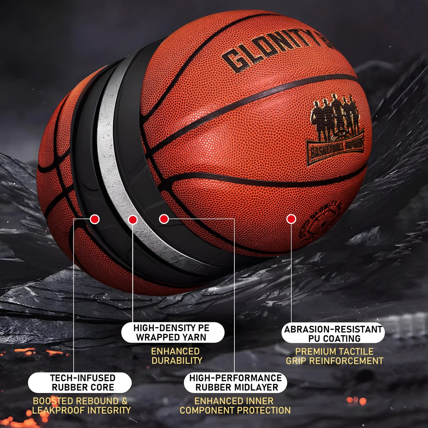 Official Size 5 6 7 In&Ourdoor Wear-resistant Leather Competition Training Basketball Men's And Women's
